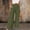 Army Green women wide leg pants a1, variant on Cagogo Women Wide Leg Pants Cotton Linen Elastic Waist Casual Loose Long Trousers with Pockets Travel Lounge Solid Beach Clothes, Red S