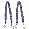 thumbnail image 1 of 2 piezas Clip de cortina atado a mano Hebilla Retención Cortinas de tela Borlas Cortina Tiebacks Borla Cortina de ventana TieBacks Cuerda de cordón de cortina trenzada de punto (azul real), 1 of 5
