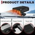 thumbnail image 3 of Car Heater And Defroster, 12V 150W, 2-in-1 Heating Cooling Fan With Cigarette Lighter Plug, Portable Vehicle Windscreen Defogger, 3 of 7
