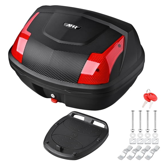 AHR 48L Motorcycle Tour Tail Box Scooter Trunk Storage Lock Carrier Case for Helmet