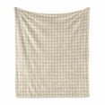 thumbnail image 1 of Shabby Flora Soft Flannel Fleece Blanket, Retro Geometric Checked Pattern Diagonal Rhombus Tile Pastel Colored Design, Cozy Plush for Indoor and Outdoor Use, 50" x 70", Brown Cream, by Ambesonne, 1 of 6