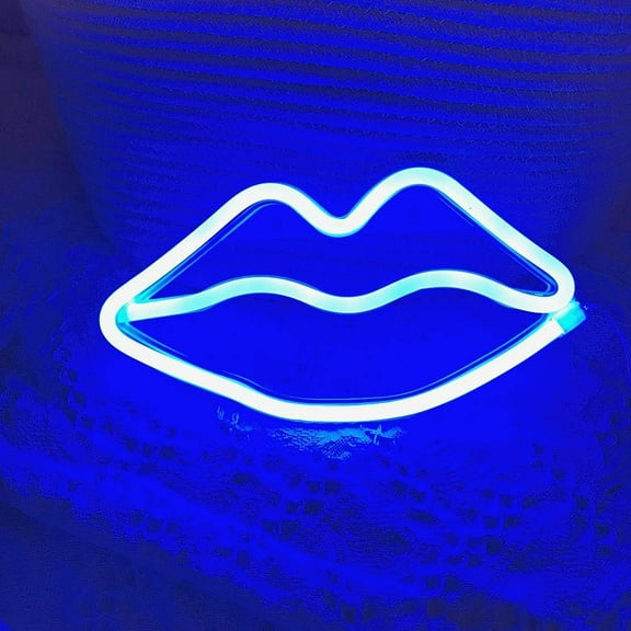 Neon Night Light, LED Neon Signs Night Light Lips Neon Lights Neon Lights for Kids Bedroom Battery USB Operated