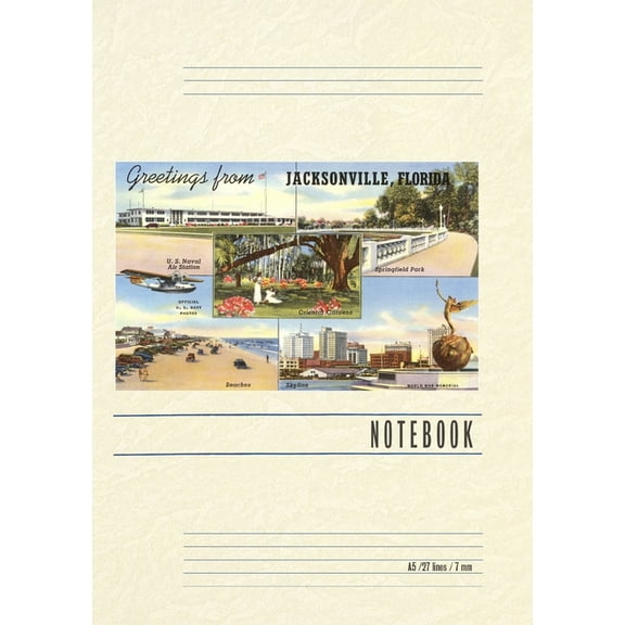 Vintage Lined Notebook Greetings from Jacksonville, Florida (Paperback)