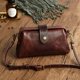 thumbnail image 1 of Bolso de piel de vaca hecho a mano, de piel encerada teñida, bolso de doctor de piel para mujer, bolso bandolera pequeño, 1 of 5
