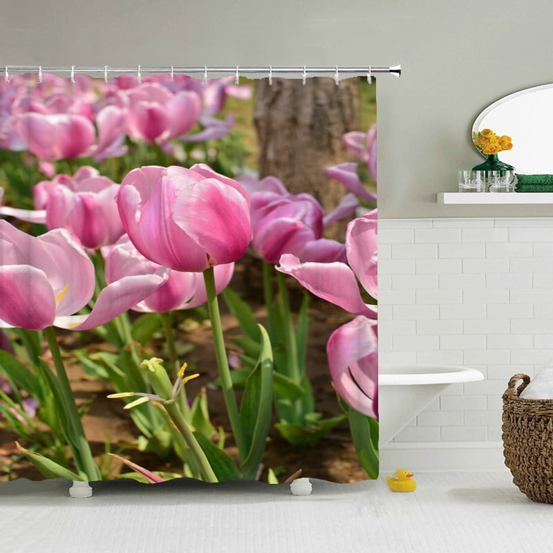 Fresh Flowers Waterproof Bathroom Curtains Shower Curtain 3D Printing