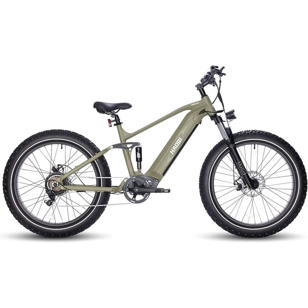 HAOQI Army Green Cheetah Electric Bike for Adults, 48V 16Ah Removable