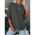 thumbnail image 2 of CHICZONE Chandail en Molleton à Manches Longues pour Femmes Col Rond Décontracté Ample Automne Hiver Mode Chandail, 2 of 5