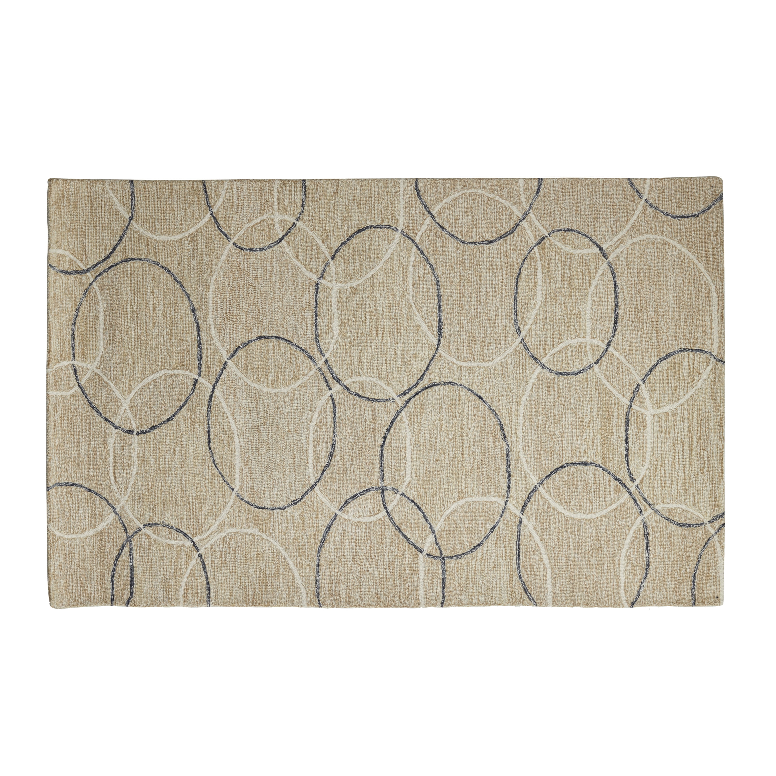 DecMode Living room Rectangle Geometric Modern Area Rug, Grey, 6' x 9', 1 - Piece