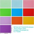 thumbnail image 2 of 50 Enveloppes Colorées A7 5x7 Auto-Scellantes pour Invitations, 2 of 6