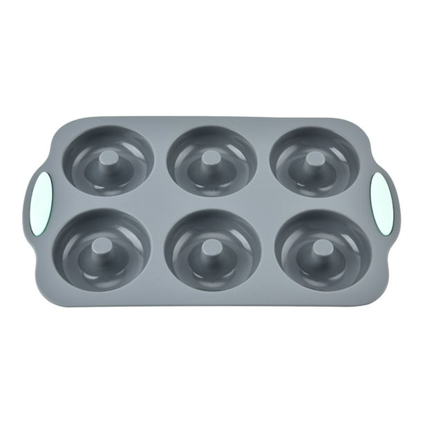 Molde Para Cubitos De Hielo De Postre De Seis Agujeros 1Pcs 6-Cavity Reusable Silicone Donut Molds Non-Stick Round Tray for Baking Cakes Pastries and Ice Cubes with Flexible Food-Grade JASKFLY