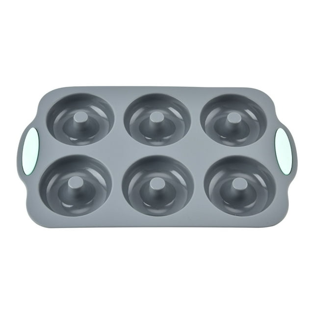 Suministros de cocina, moldes para hornear, juego de utensilios de cocina, moldes de silicona reutilizables de 6 cavidades para donas, bandeja redonda antiadherente para pasteles, pasteles y cubitos d