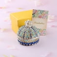 thumbnail image 5 of Enamel Crown Princess Trinket Jewelry Box Hollow Out Ring Bracelet Storage Holder Box Wedding Centerpiece (Blue), 5 of 5