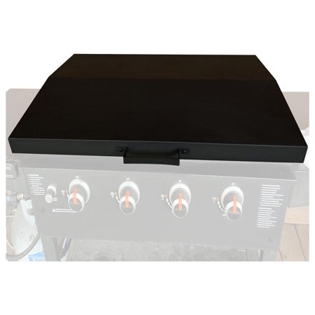 

ZRQarq 36 inch Hinged Lid Cover Compatible with Griddle Grill Lid Hard Cover with Rear Grease Collection Powder Coated Black