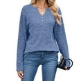 thumbnail image 1 of TINZ Plus Size Tops Comfortable Loose Long Sleeve Button Neck Winter Fall Shirt For Women Long Layering Tops plus Size Camisole, 1 of 4