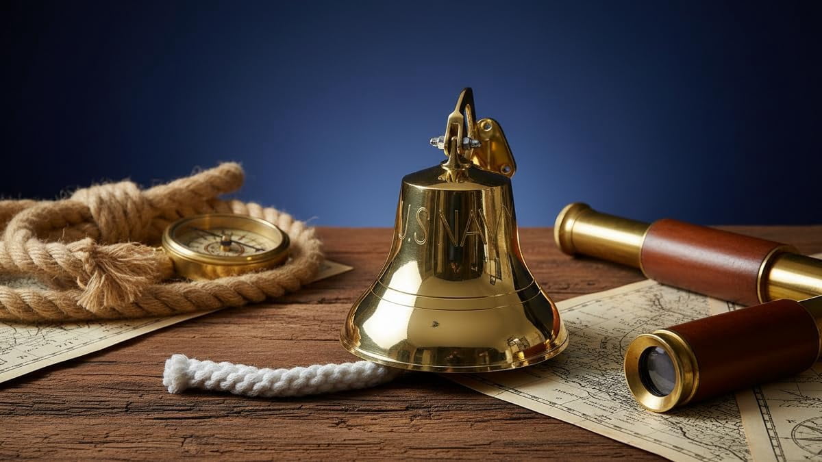 Us Navy 6" Indoor/Outdoor Brass BellWall Mount