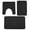 Black, variant on Ultra Soft Memory Foam Bathroom Rug Set 3 Pc, Non-Slip Flannel Bath Mats Absorbent Quick Dry with U-Shaped Toilet Rug and 2 Rectangular Mats Washable Dark Gray 40x60/50x80/U50x50 cm