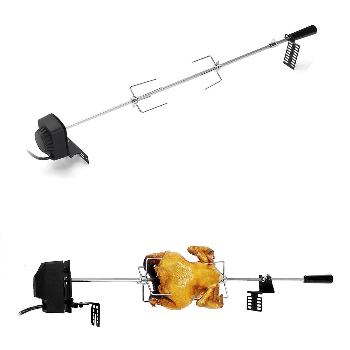 4W Electric Rotisserie Motor Spit Grill Roaster Rod Camping Charcoal BBQ Kits 