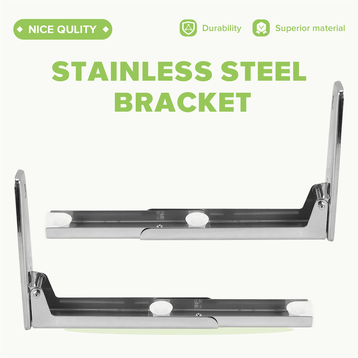 Support Frame Steel Foldable Stretch Shelf Rack Microwave Oven Wall Mount Bracket Stainless Silver