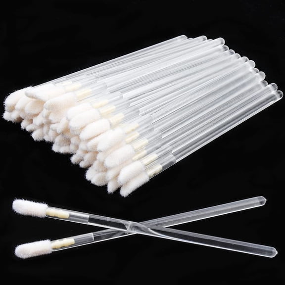 300 Pieces Disposable Lip Brushes Premium Lipstick Gloss Wands Applicator Makeup Tool Kits, Clear Handle