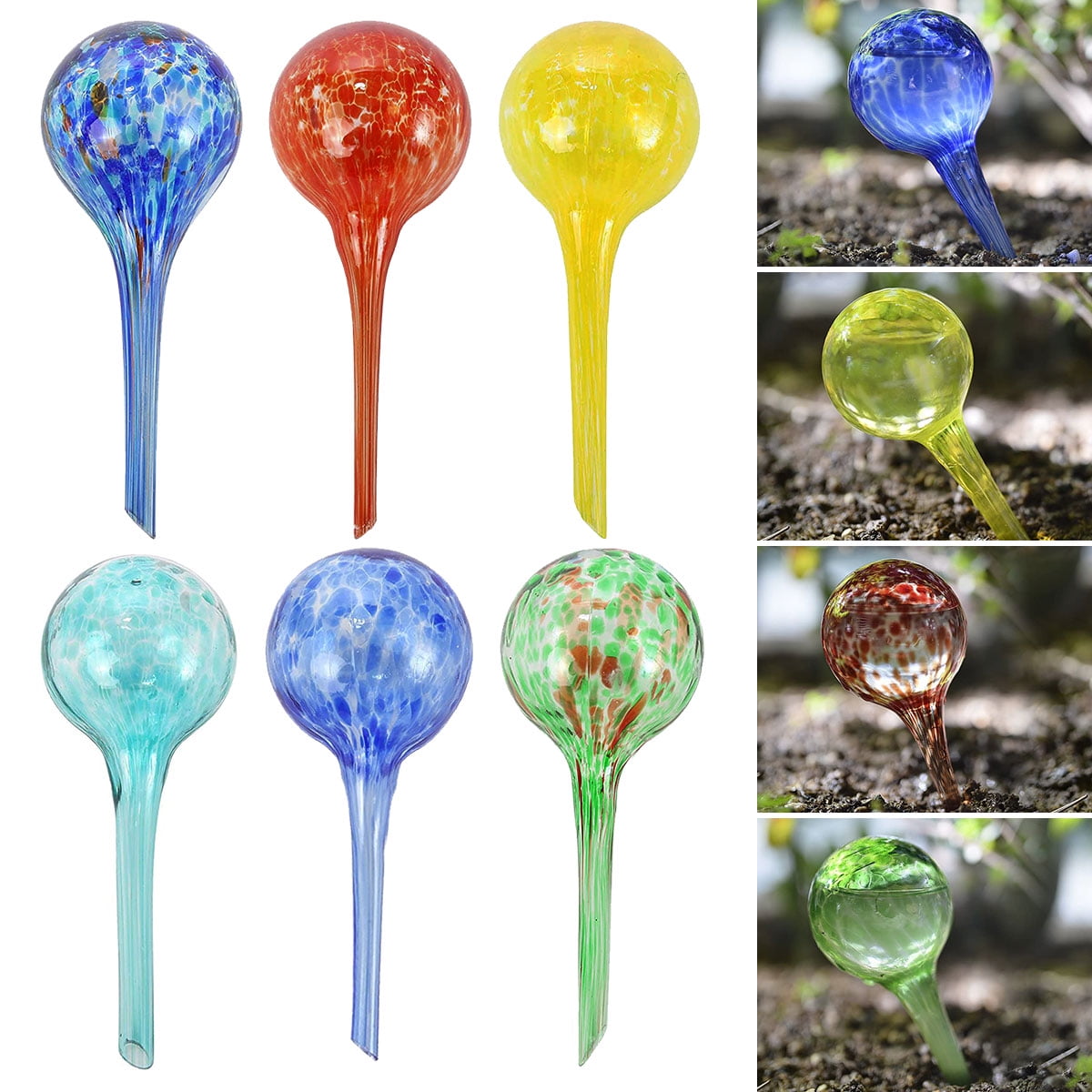 Watering Balls for Indoor Plant, 6 Pcs Automatic Glass Watering Balls