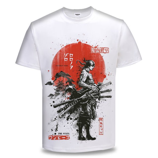 Brad One Piece Anime Camiseta Manga Corta Unisex Moda Cosplay Luffy Zoro Robin Casual Suelta Camisa Talla 3 Gao Jiahui unisex