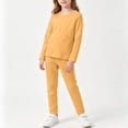 thumbnail image 5 of Acaics Boys And Girls Solid Long Sleeve Top And Pants Outfit Set Soft Cotton Casual Loungewear For Kids, 5 of 6