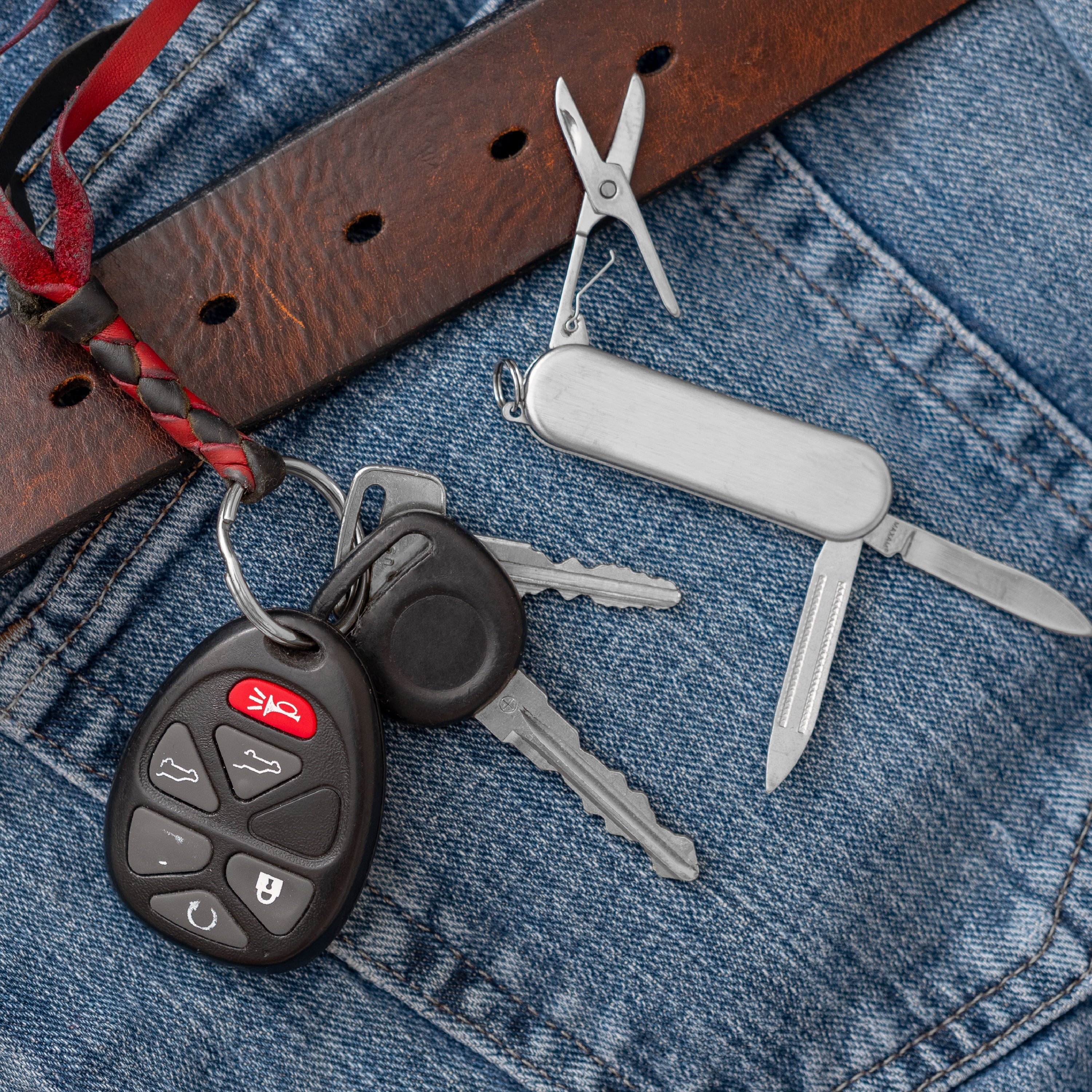 MAXAM Multi-Function Army Knife - Silver Mini Multi-Tool, Pocket Knife with Scissors