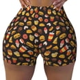 thumbnail image 2 of Goofa Burger Fries Printed Workout Shorts Women Seamless Scrunch Butt Lifting High Waisted Gym Booty Shorts Elastic Workout Shorts-X-Large, 2 of 8