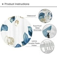 thumbnail image 3 of Blue Eucalyptus Leaves Shower Curtain 72Wx72H Inch Gold Plant Floral Nature Botanical Leaf Spring Neutral with 12 Plastic Hooks Fabric Waterproof Toilet Accessories Decor, 3 of 5