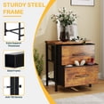 thumbnail image 4 of Compact Nightstand with 2 Removable Fabric Drawers, Adjustable Feet for Stability, Multi-Purpose Bedside End Table, Wood grain, 4 of 7