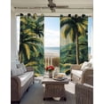 thumbnail image 6 of Summer Palm Tree Blackout Curtains for Bedroom Living Room Darkening Curtains 84 Inch Length 2 Panels Set Tropical Plant Leaves Nature Landscape Window Curtain Window Treatment Grommet Drapes 42"x84", 6 of 9