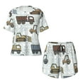 thumbnail image 4 of Lsque Tractor and Dumper Women's Short-Sleeved Pajama Set - 2 Piece Soft and Lightweight Sleepwear Set-Small, 4 of 9