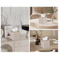 thumbnail image 2 of Tissue Box Cover Square PU Leather Tissue Box Holder for Dresser Bathroom Decor, 2 of 5