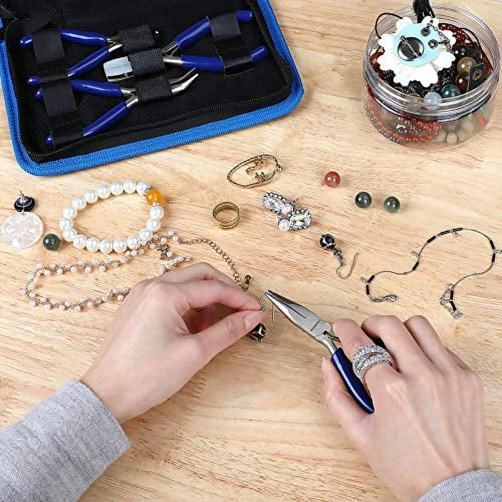 WORKPRO 7-Piece Jewelry Pliers Set, Professional Pliers for Jewelry Making Tools with Easy Carrying Pouch, Wire Cutters for Jewelry Making, Chain Nose Pliers, Craft Pliers, Earring Pliers
