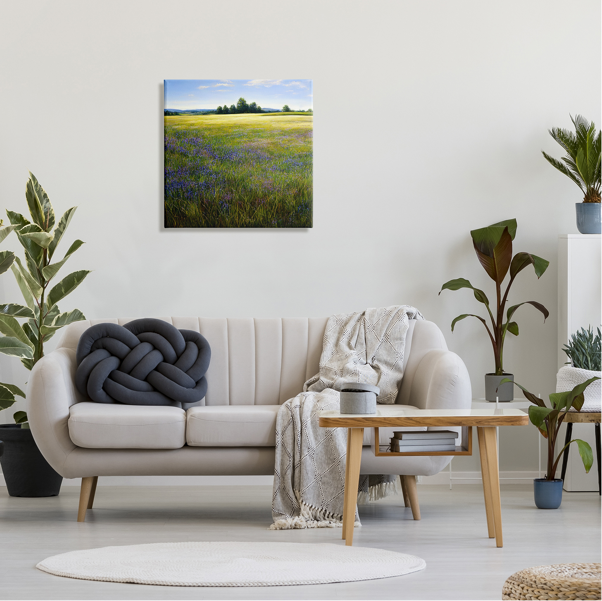 Stupell Industries Vast Meadow Landscape Landscape Painting Gallery Wrapped Canvas Art Print Wall Art, 24 x 24