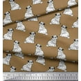 thumbnail image 2 of Soimoi Georgette Viscose Fabric Pug Dog Printed Fabric 1 Yard 42 Inch Wide, 2 of 3