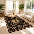 thumbnail image 4 of Hovilon Vintage Star Area Rug Black Base Boho Astrology Tarot Floor Carpet, Crystal Velvet Non-Slip Washable Indoor Rug for Bedroom Living Room, 120x180 cm, 4 of 7
