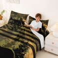thumbnail image 3 of Manfei Woodland Bear Bed Sheets,American Flag Full Size Sheets,Geometric Pixel Art Decor,4-Piece,1 Flat Sheet, 1 Fitted Sheet and 2 Pillowcases, 3 of 6