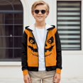 thumbnail image 4 of Psesaysky Boys Graphic Zip Up Hoodies Sweatshirt with Pockets Kids Hooded Coat Casual Outerwear Halloween Pumpkin Print 6-7 Years, 4 of 7
