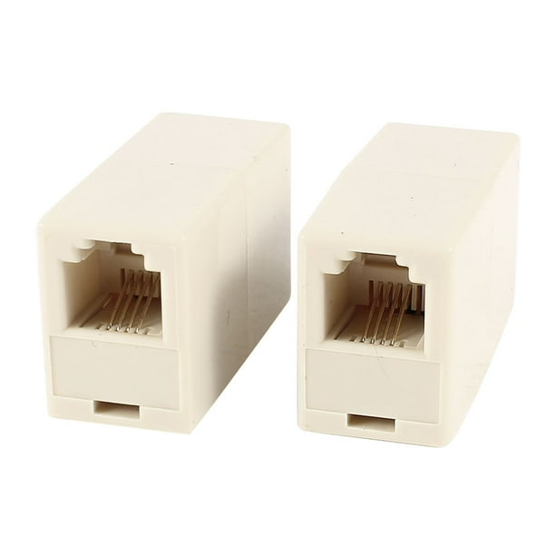 Unique Bargains 2 Pcs RJ11 6P4C Female F/F Inline Connector Telephone