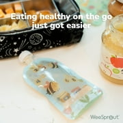 WeeSprout Double Zipper Reusable Food Pouches for Babies & Toddlers, Green, 5 fl oz