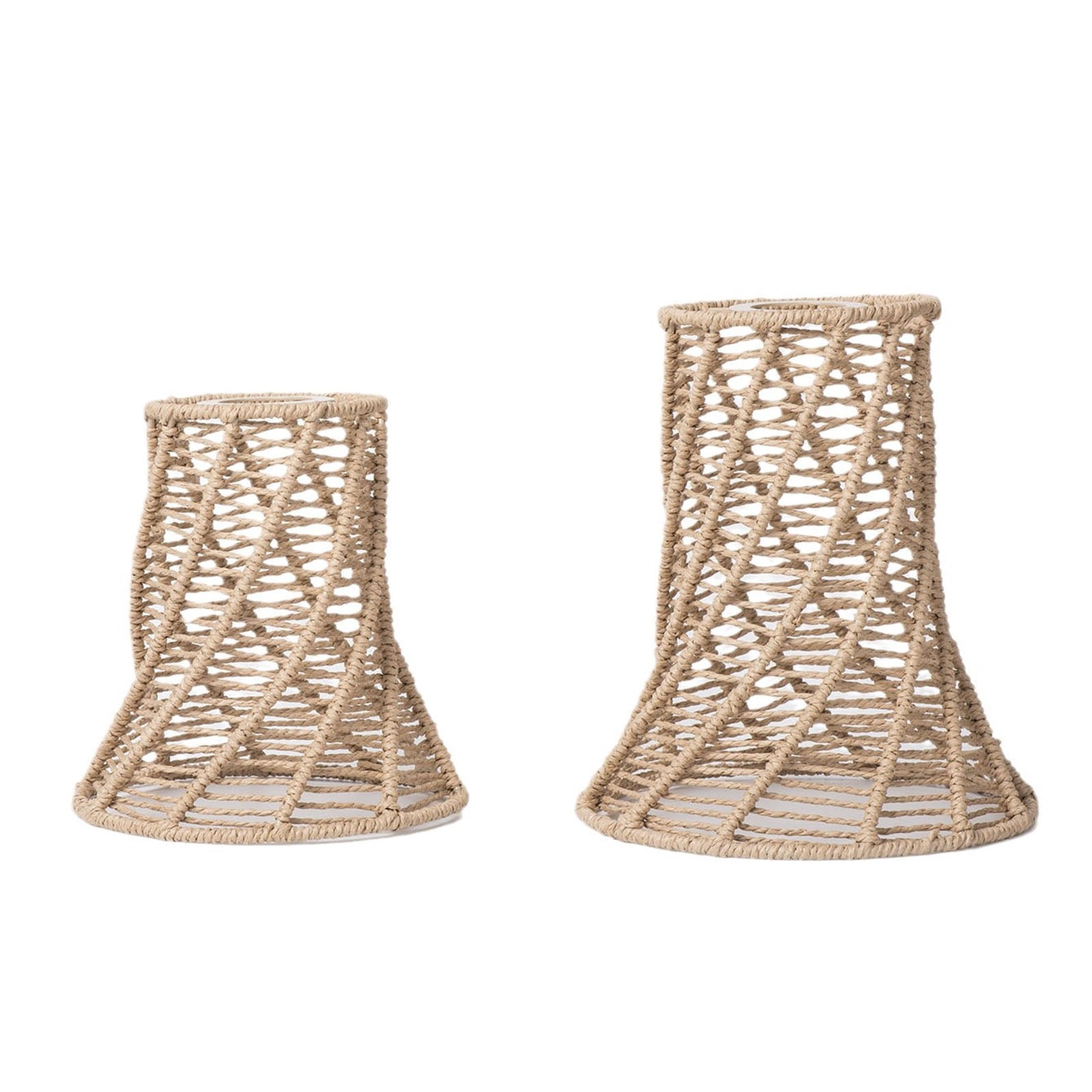 Artisanal Woven Hanging Lamp Guard, Retro Inspired Chandelier Shade, Natural Fiber Light Fixture Cover for Dining Room, Minimalist Pendant Lamp Accessory