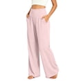 thumbnail image 4 of Jovrlynd Yoga Pants Women Wide Leg High Waisted Soft Stretch Workout Pants with Pockets Full Length Lounge Pants, S-3XL, 4 of 9