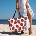 thumbnail image 6 of Xecao Hand Drawn Strawberry for versatile beach bag for women includes zipper pockets and waterproof material, ideal for vacations and adventures., 6 of 7