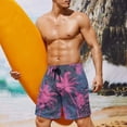 thumbnail image 6 of Binienty Men's Board Shorts Swim Trunks With Pink Palm Tree - Quick Dry for Beach Vacations and Summer Water Activities, 6 of 10
