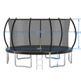 thumbnail image 2 of Trampoline For Fitness, YC 14FT trampoline Pumpkin- Standard- Black, Black Indoor Trampoline,Steel Outdoor Trampoline, Fitness & Sports, Fitness, Trampolines YC 14FT trampoline Pumpkin- Standard- Bla, 2 of 10