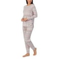 thumbnail image 3 of Cuddl Duds Women’s Brushed Sweater-Knit Long-Sleeve Pajama Set, Gray, Large, 3 of 3