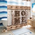 thumbnail image 5 of No Hook Shower Curtain, Vintage Farmhouse Shower Curtains for Bathroom with See Through Top Window, Retro Home Text Country Star Wooden Waterproof & Washable Bath Curtain Long 72"x78", 5 of 9