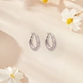 thumbnail image 4 of Pendientes de aro con circonita para mujer y niña, joyería de plata 925, cumpleaños, San Valentín, 4 of 7