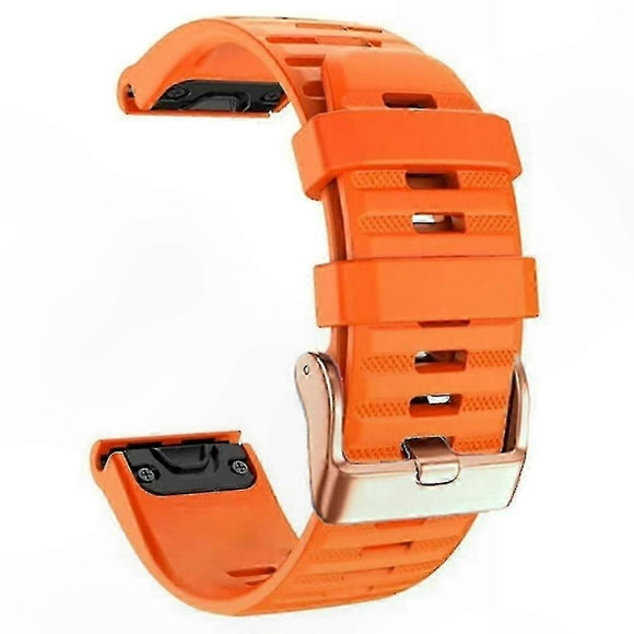 Rose Gold Striped Silicone QuickFit Band for 20mm Fitness Trackers